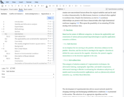 All the sections appear in the Main Editor and is reflected in the PDF.