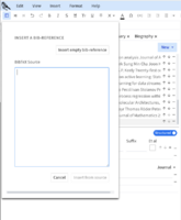 Click on new under reference and this window pops-up.We have to click on the Insert empty bib-reference.