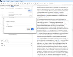 Insert a section and a window appears to enter the section title.