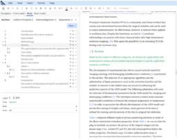 The section title appears in the main editor.